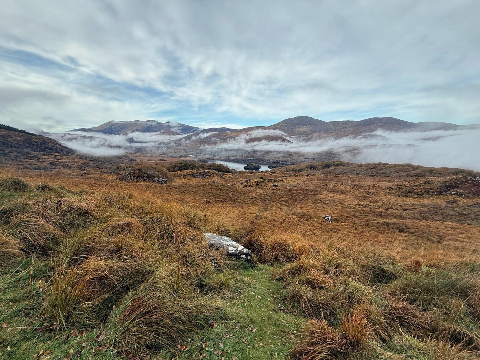 Mist settling over the mountains at Ladies View on the Ring of Kerry, Ireland — photograph by Tracy Elsinger
